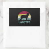 Sticker Rectangulaire Lagotto Romagnolo Retro Vintage Silhouette Circle (Sac)