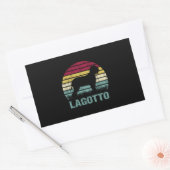 Sticker Rectangulaire Lagotto Romagnolo Retro Vintage Silhouette Circle (Enveloppe)