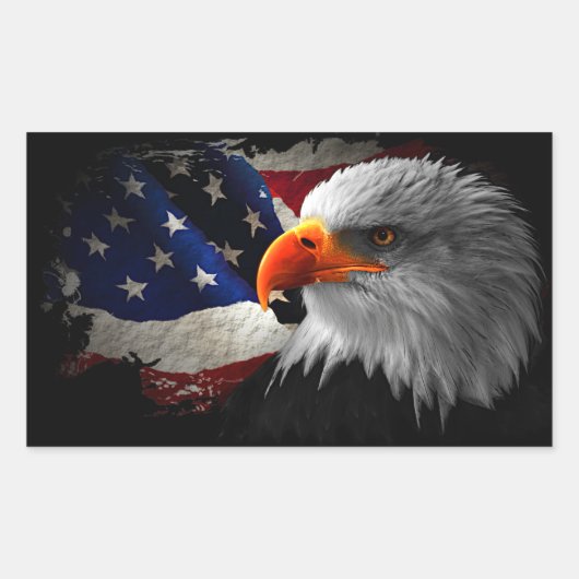 Sticker Rectangulaire L'aigle Américain (Devant)