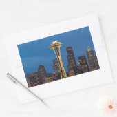 Sticker Rectangulaire L'aiguille de l'espace et Seattle du centre (Enveloppe)