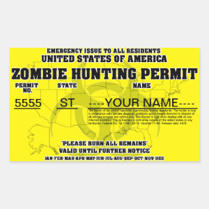 Sticker Rectangulaire Laiss de chasse de zombi