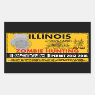 Sticker Rectangulaire Laiss l'Illinois de chasse de zombi