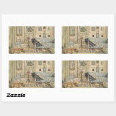 Sticker Rectangulaire Laisser Dormir Les Chiens Mentir L'Aquarelle Suédo (Feuille)