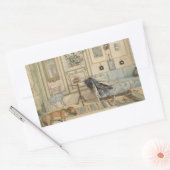 Sticker Rectangulaire Laisser Dormir Les Chiens Mentir L'Aquarelle Suédo (Enveloppe)