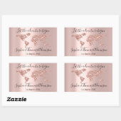 Sticker Rectangulaire Laisser l'aventure commencer Mariage Rose mondial  (Feuille)