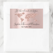 Sticker Rectangulaire Laisser l'aventure commencer Mariage Rose mondial  (Sac)