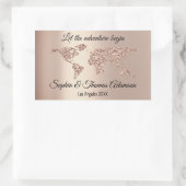 Sticker Rectangulaire Laisser l'aventure commencer Mariage World Rose Go (Sac)