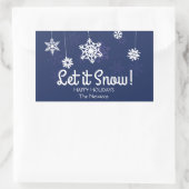 Sticker Rectangulaire Laisser neiger, Flèche blanche (Sac)