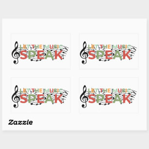 Sticker Rectangulaire Laissez La Musique Parler, Notes Musicales