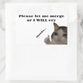 Sticker Rectangulaire Laissez-moi fusionner l'autocollant pare-chocs (Sac)