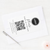 Sticker Rectangulaire Laissez-nous un commentaire | Code QR Carte de vis (Enveloppe)