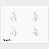 Sticker Rectangulaire Lait 1% Tan élégant (Feuille)