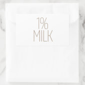 Sticker Rectangulaire Lait 1% Tan élégant (Sac)