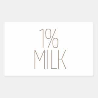 Sticker Rectangulaire Lait 1% Tan élégant