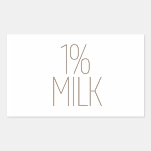Sticker Rectangulaire Lait 1% Tan élégant (Devant)