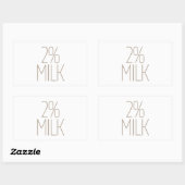 Sticker Rectangulaire Lait 2% Tan élégant (Feuille)