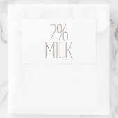 Sticker Rectangulaire Lait 2% Tan élégant (Sac)