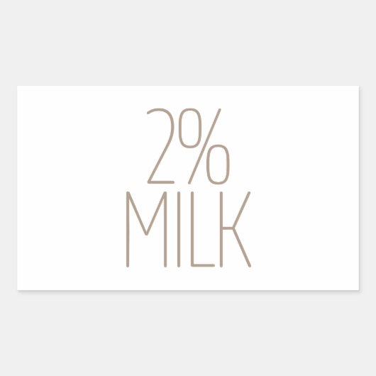 Sticker Rectangulaire Lait 2% Tan élégant (Devant)