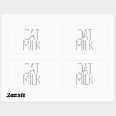 Sticker Rectangulaire Lait d'avoine gris élégant (Feuille)