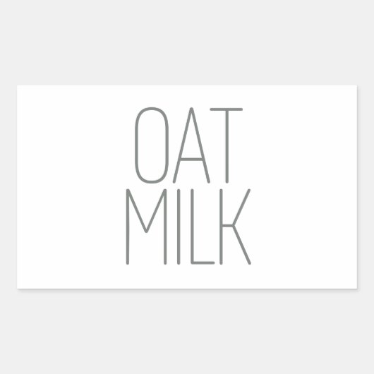 Sticker Rectangulaire Lait d'avoine gris élégant (Devant)