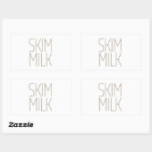 Sticker Rectangulaire Lait écrémé bronzé élégant (Feuille)