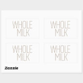 Sticker Rectangulaire Lait entier bronzé élégant (Feuille)