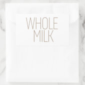 Sticker Rectangulaire Lait entier bronzé élégant (Sac)