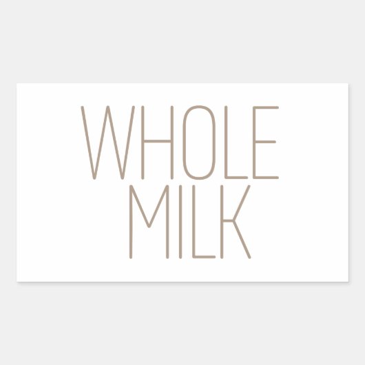 Sticker Rectangulaire Lait entier bronzé élégant (Devant)