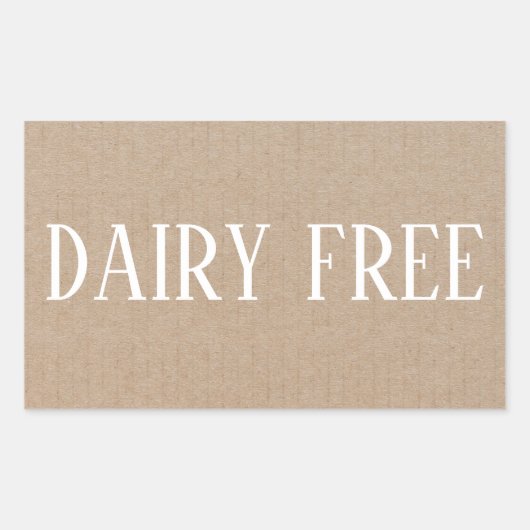 Sticker Rectangulaire Lait sans allergie Safe culinaire (Devant)