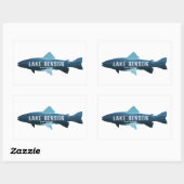 Sticker Rectangulaire Lake Benson North Carolina Fish (Feuille)