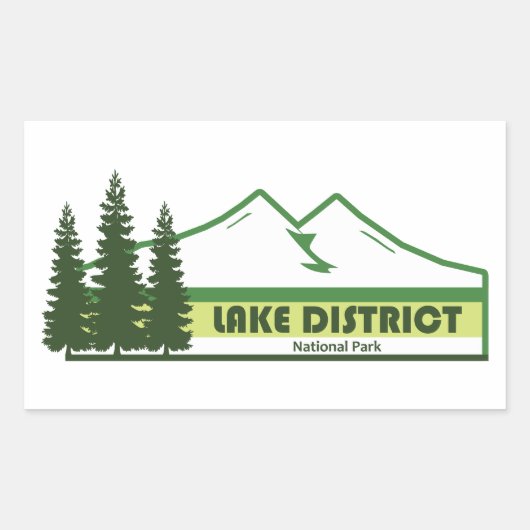 Sticker Rectangulaire Lake District National Park Green Stripes (Devant)