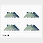 Sticker Rectangulaire Lake District National Park Mountain Sun (Feuille)