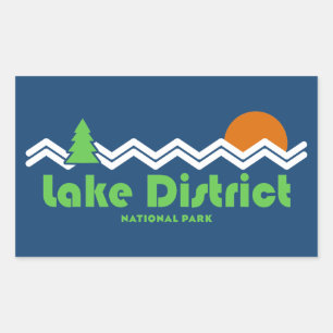 Sticker Rectangulaire Lake District National Park Retro