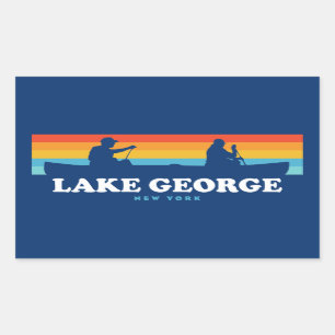 Sticker Rectangulaire Lake George, canoë de New York