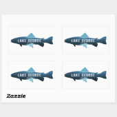 Sticker Rectangulaire Lake George New York Fish (Feuille)