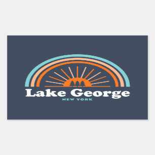Sticker Rectangulaire Lake George, New York Rainbow