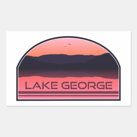 Sticker Rectangulaire Lake George New York Red Sunrise (Devant)