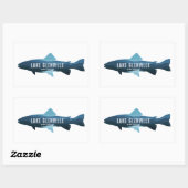 Sticker Rectangulaire Lake Glenville North Carolina Fish (Feuille)