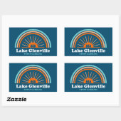 Sticker Rectangulaire Lake Glenville North Carolina Rainbow (Feuille)