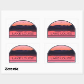 Sticker Rectangulaire Lake Louise Parc national Banff Red Sunrise (Feuille)