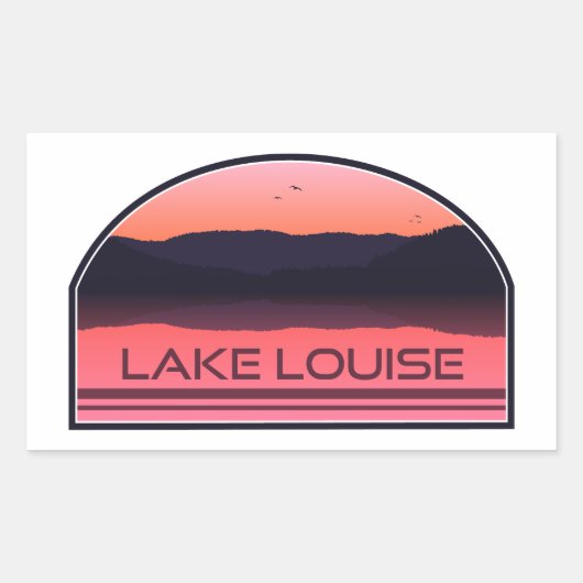 Sticker Rectangulaire Lake Louise Parc national Banff Red Sunrise (Devant)