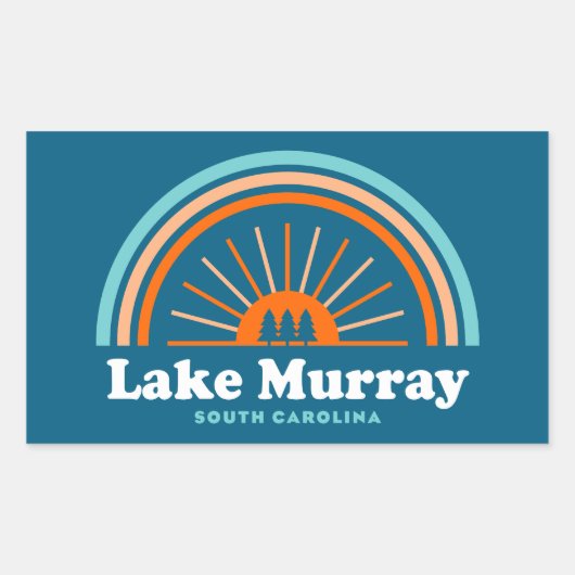 Sticker Rectangulaire Lake Murray South Carolina Rainbow (Devant)