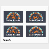 Sticker Rectangulaire Lake Placid New York Rainbow (Feuille)
