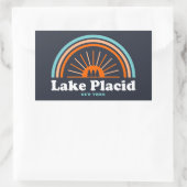 Sticker Rectangulaire Lake Placid New York Rainbow (Sac)