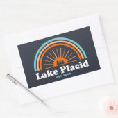 Sticker Rectangulaire Lake Placid New York Rainbow (Enveloppe)