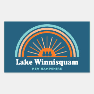 Sticker Rectangulaire Lake Winnisquam New Hampshire Rainbow