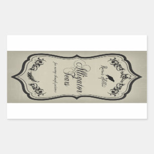 Sticker Rectangulaire L'alligator déchire l'étiquette d'autocollant de