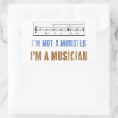 Sticker Rectangulaire L'alphabétisation musicale compte, j'aime manger d (Sac)