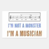 Sticker Rectangulaire L'alphabétisation musicale compte, j'aime manger d (Devant)