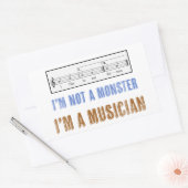 Sticker Rectangulaire L'alphabétisation musicale compte, j'aime manger d (Enveloppe)